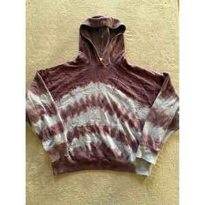 PINK Victoria's Secret Tie Dye Hoodie Plum Purple Grey Oversized Sweatshirt M